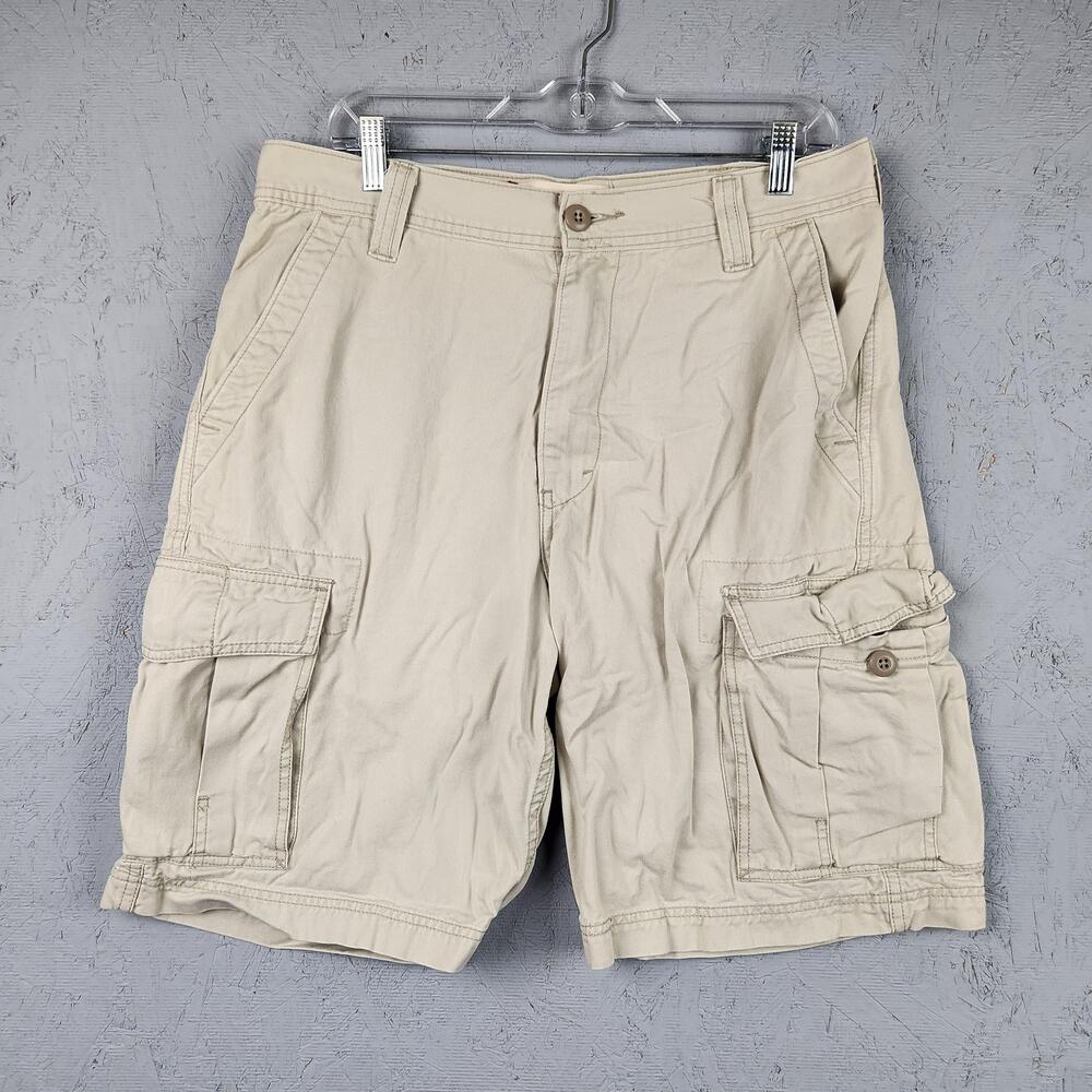 Vintage Levis Cargo Shorts Mens 32 Khaki Tan Grunge Utility Y2k Workwear Painter